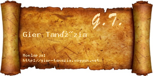 Gier Tanázia névjegykártya